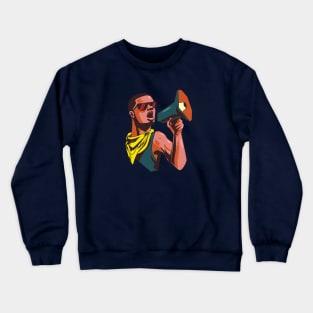 Protester with Bullhorn Crewneck Sweatshirt